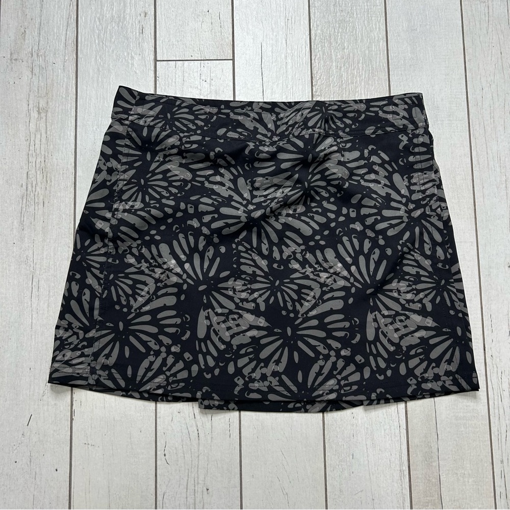 Rip Skirt Women’s Beach Cover Up Wrap Skirt Black Gray Shibori Ocean Sz L Hawaii